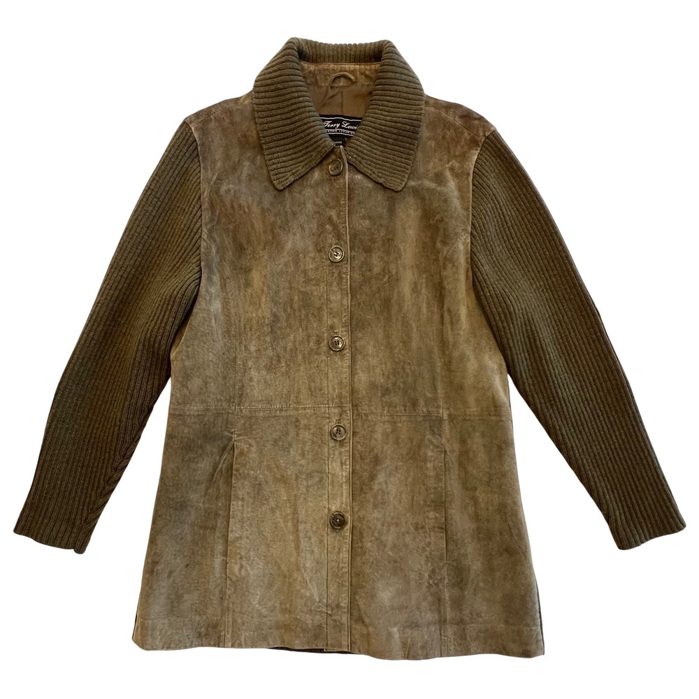 Terry Lewis Classic Luxuries Suede Wool Knit Mixed Media Heritage Jacket Size‎ M